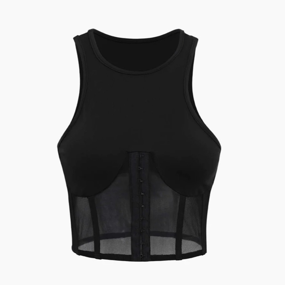Cute going out top size XL! Mesh bottom half of the top. Never worn with tags.